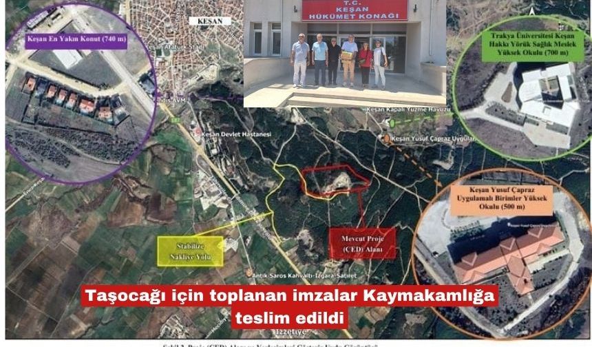 Taşocağı için toplanan imzalar Kaymakamlığa teslim edildi