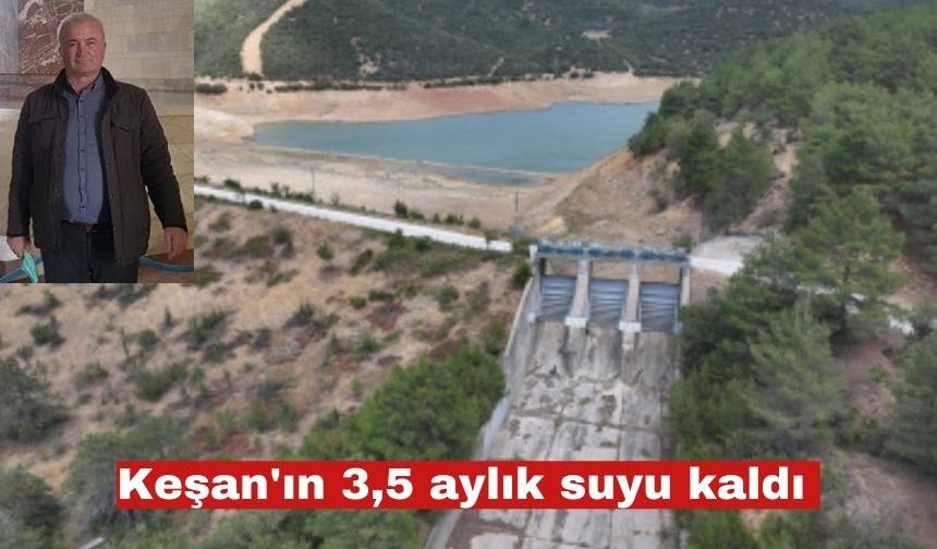 Susuzluğa dikkat çekildi. Keşan'ın 3,5 aylık suyu kaldı