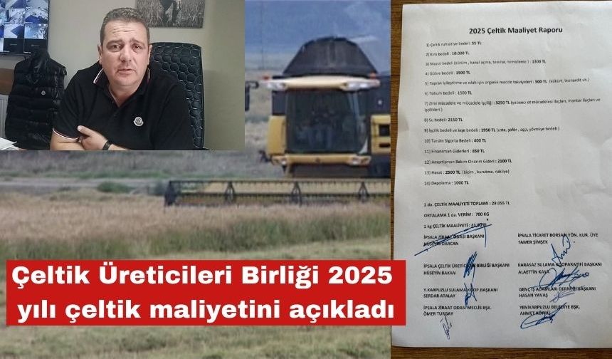 2025 yılı çeltik maliyeti Raporu açıklandı