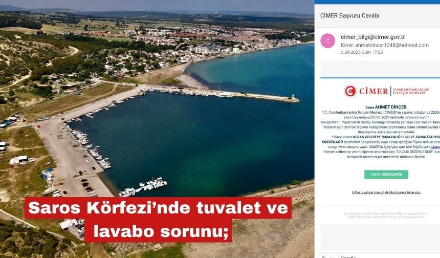 Saros Körfezi’nde tuvalet ve lavabo sorunu