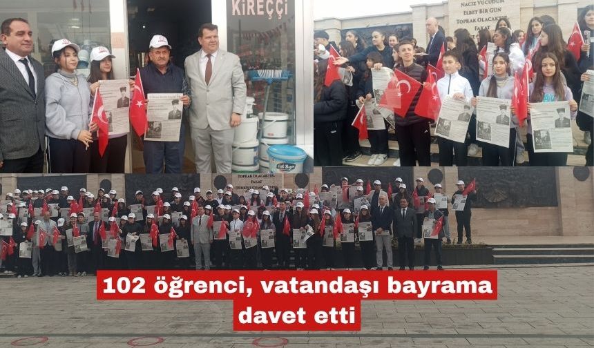 102 öğrenciden Cumhuriyet Bayramına anlamlı davet
