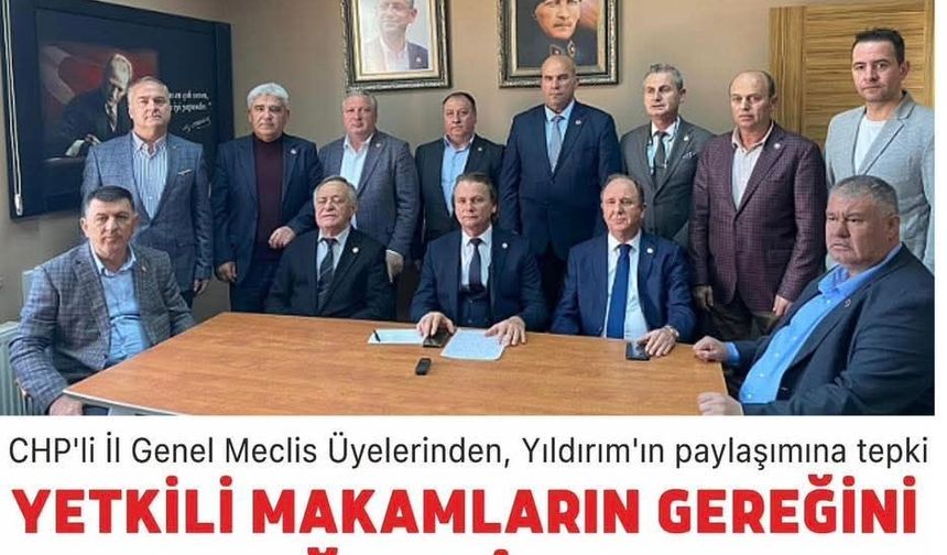 İl Genel Meclis Üyelerinden, Yıldırım’ın paylaşımına tepki