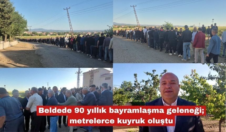 Beldede 90 yıllık bayramlaşma geleneği
