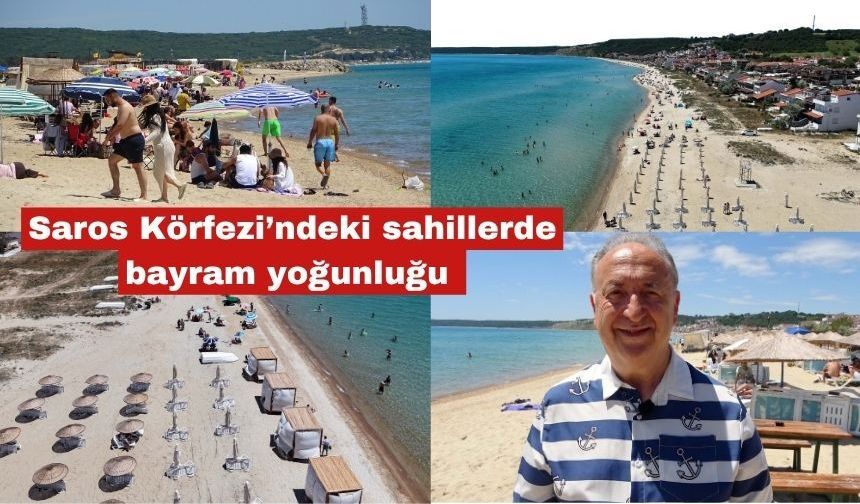 Saros Körfezi’ndeki sahillerde bayram yoğunluğu