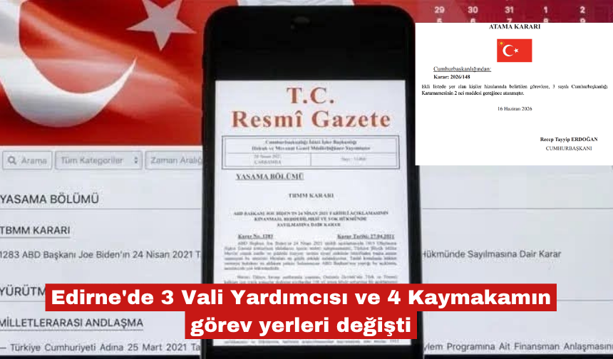 3 Vali Yardımcısı ve 4 kaymakam değişti