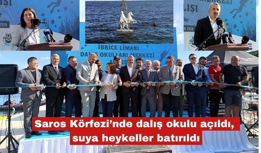 Saros Körfezi’nde dalış okulu açıldı,  heykeller batırıldı