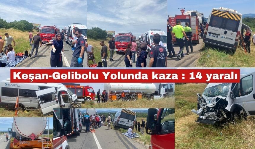 Tıra arkadan çarpan minibüste 16 kişi yaralandı