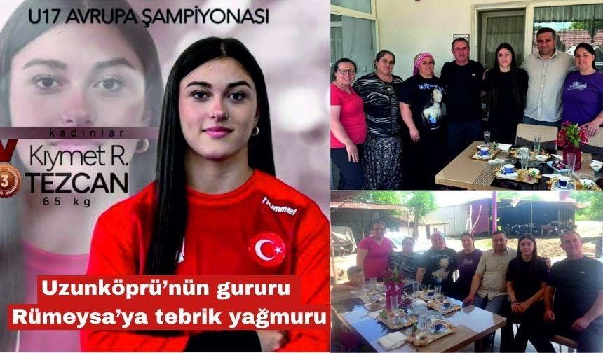 Uzunköprü’nün gururu Rümeysa’ya tebrik yağmuru