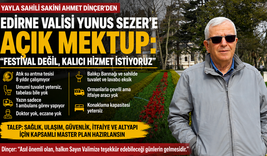 Yayla Sahili Sakininden  Yunus Sezer'e Açık Mektup