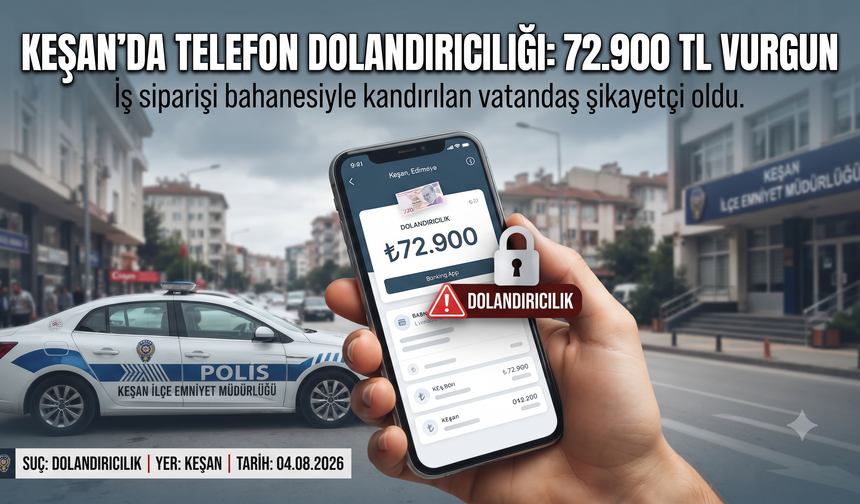 Telefon alışverişten 72 bin 900 TL dolandırıldı