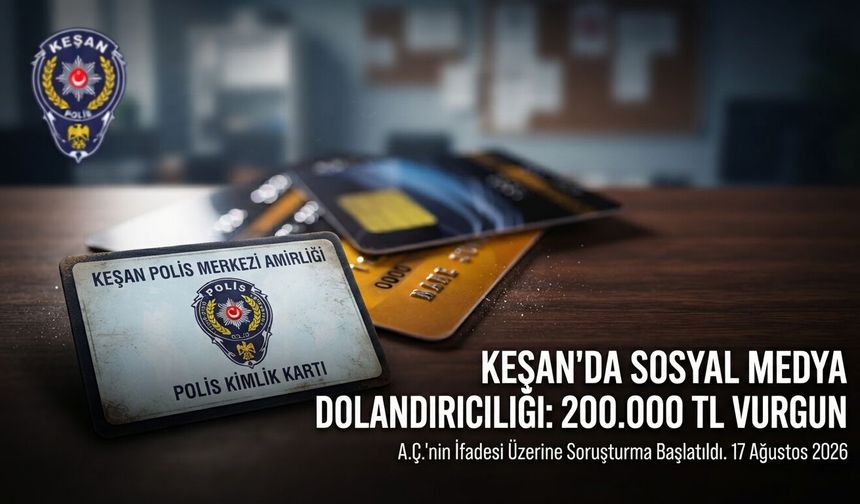 Keşan'da sosyal medya üzerinden dolandırıcılık olayı