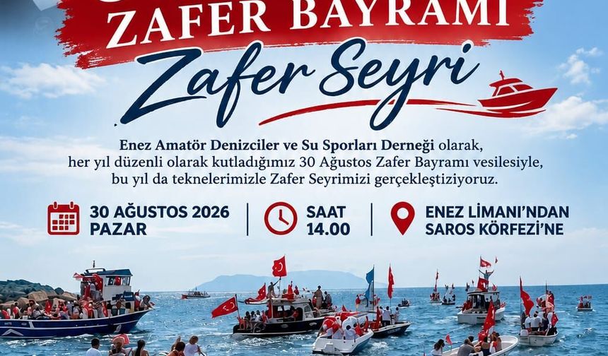 Enez’de zafer seyri coşkusu: “Bayrağını alan sahile gelsin”