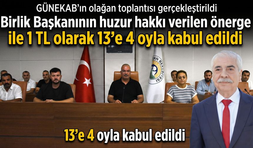 Mehmet Özcan'ın GÜNEKAB'taki birlik huzur hakkı 1 TL oldu