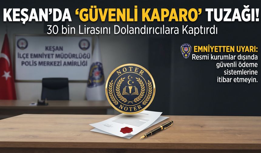 Keşan'da "güvenli kaparo" tuzağı