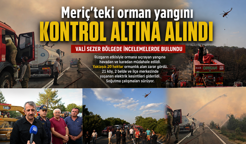 Meriç'teki orman yangını kontrol altına alındı