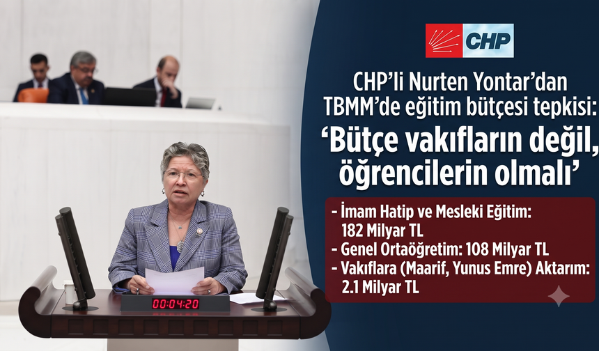 Yontar'dan TBMM'de eğitim bütçesi tepkisi