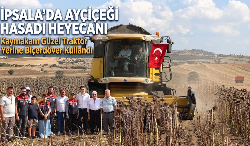 İpsala’da ayçiçeği hasadı heyecanı