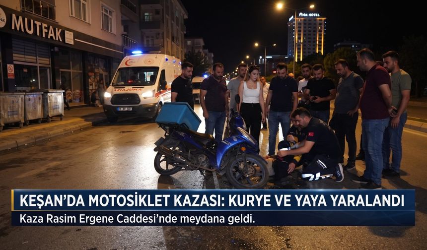 Motosikletli kurye yayaya çarptı: 2 yaralı