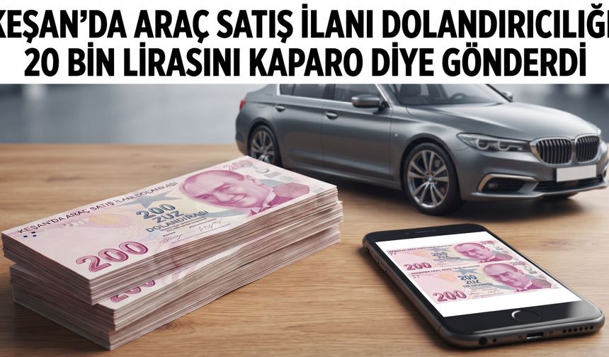 Keşan’da araç satış ilanı dolandırıcılığı