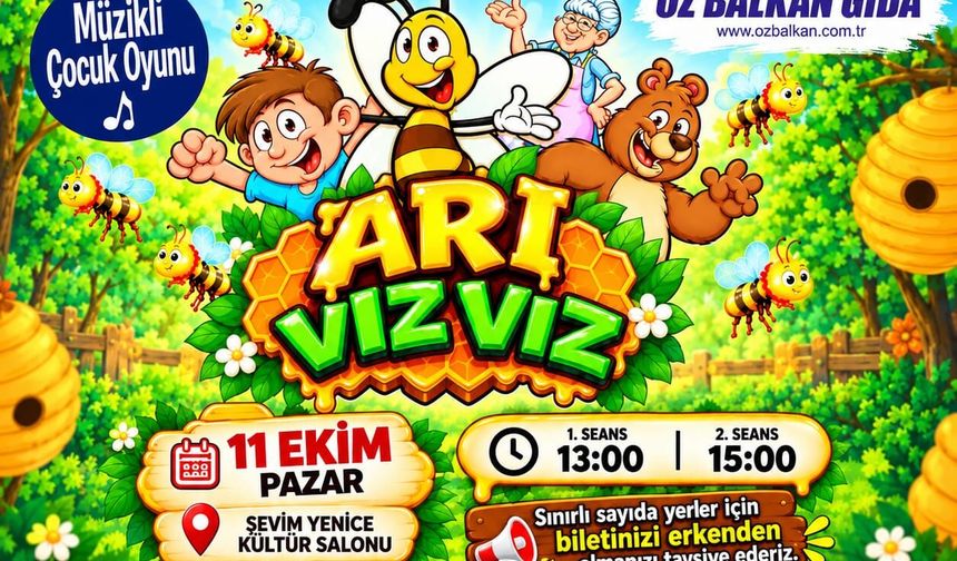 Arı Vız Vız müzikli çocuk oyunu Keşan’da sahnelenecek