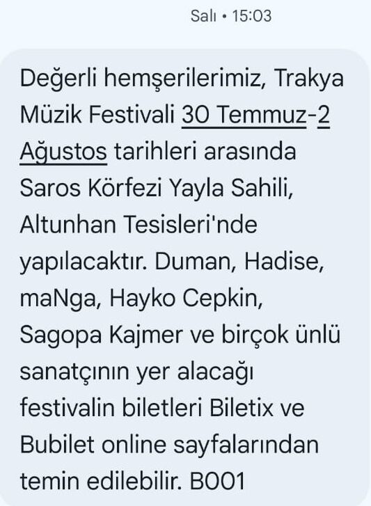 Erdoğan Demit Köşe Yazısında Kullanılacaktrakya Müzik Festivali