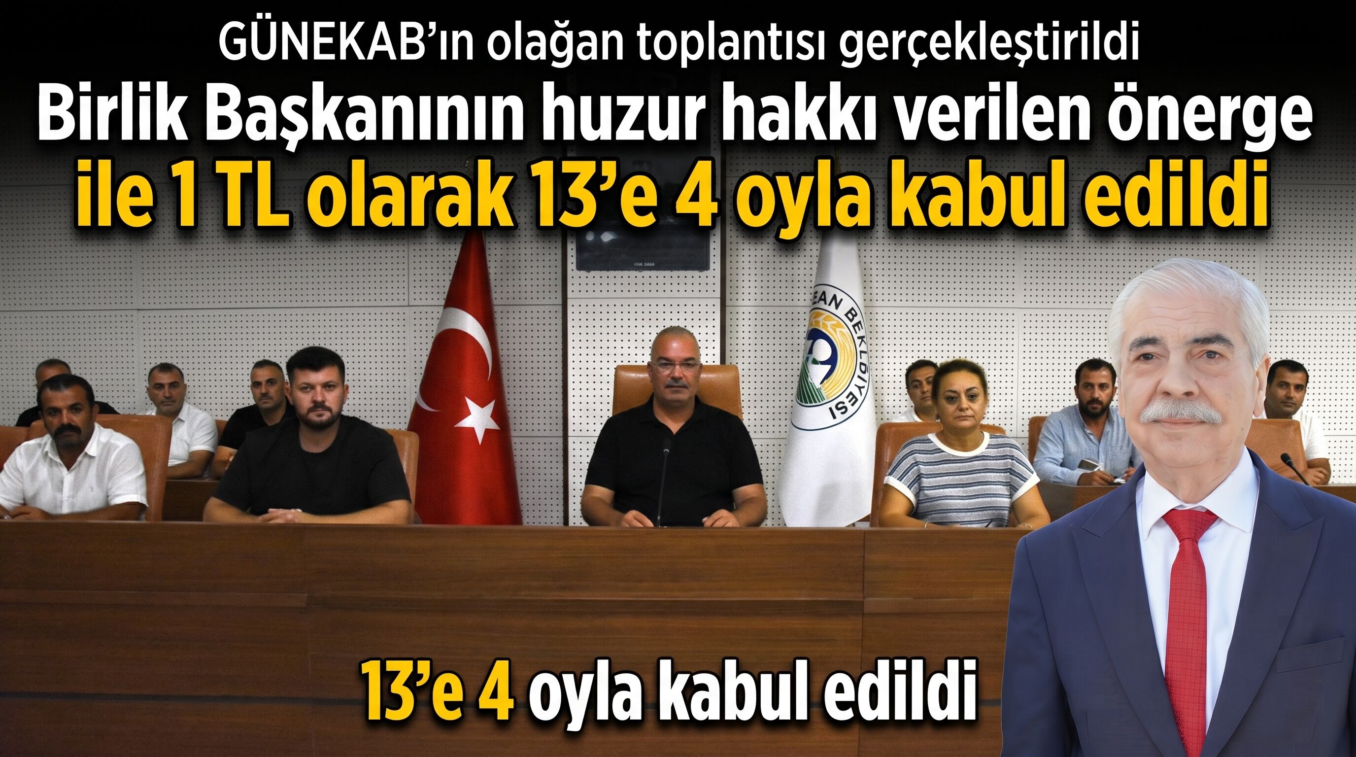 Mehmet Özcan'ın GÜNEKAB'taki birlik huzur hakkı 1 TL oldu