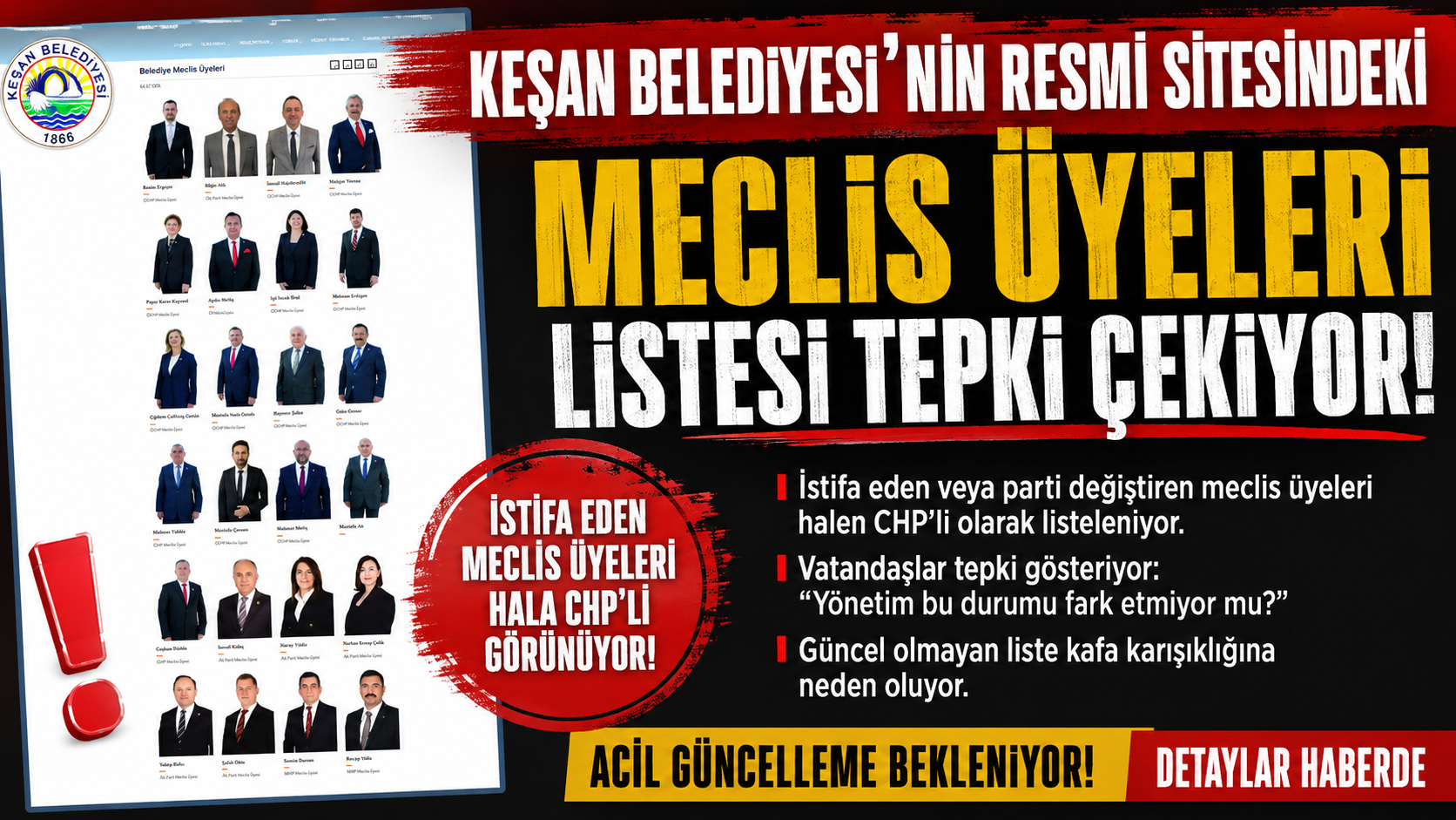 Keşan Belediyesi sitesinde kafa karıştıran sorular