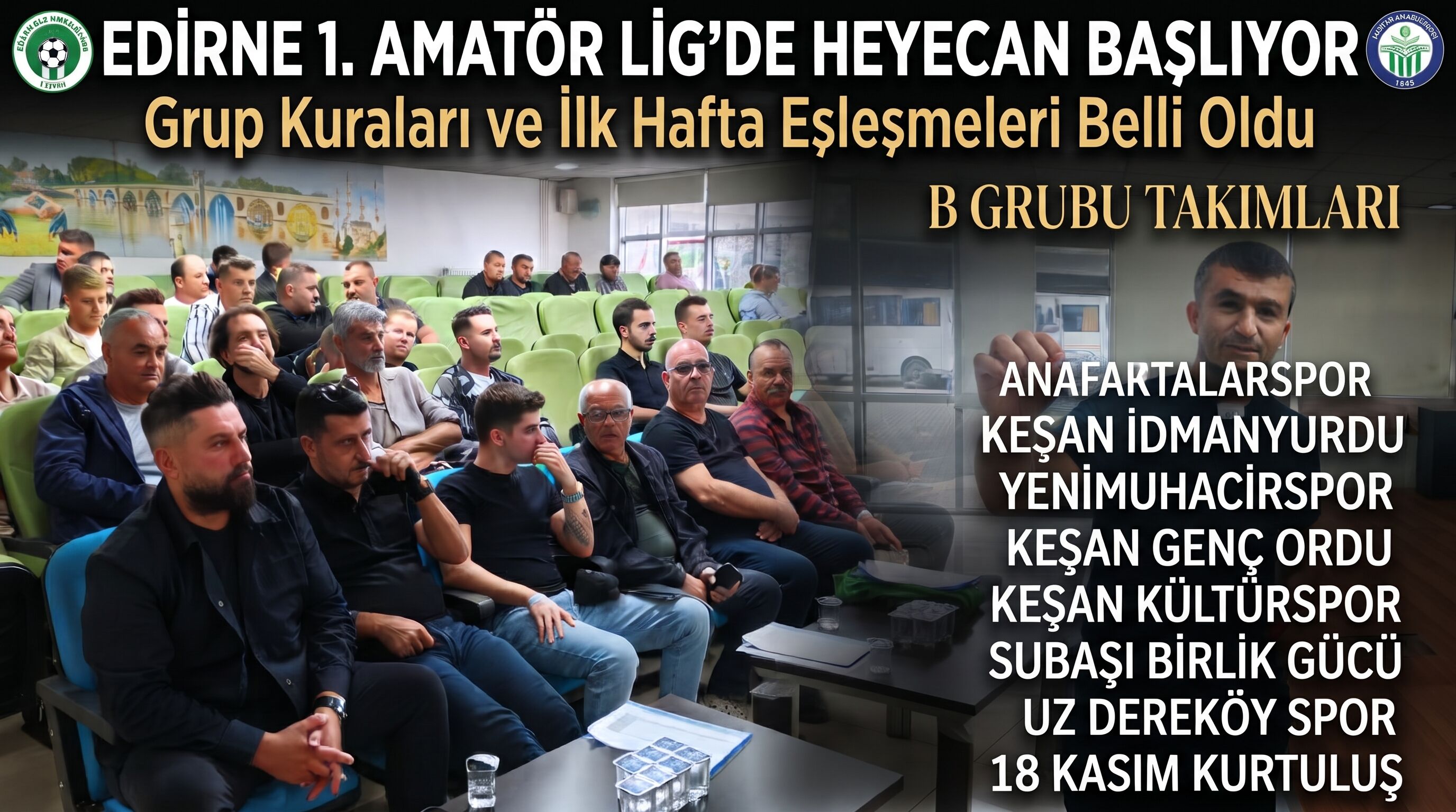 Edirne 1. Amatör Lig 8 Kasım'da başlayacak