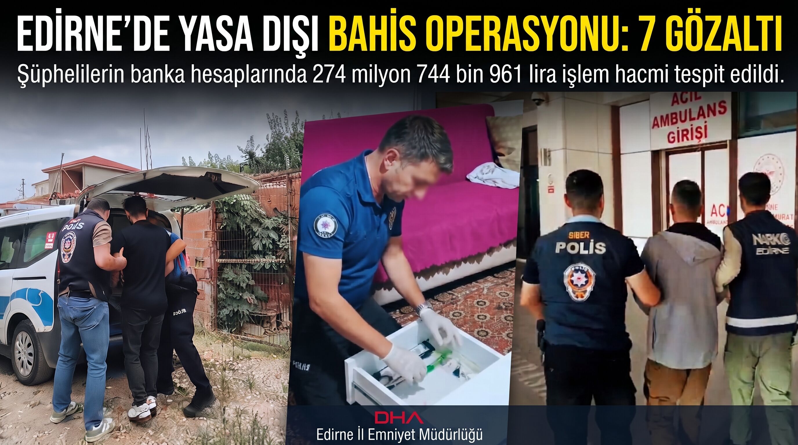 Yasa dışı bahis operasyonunda 7 kişi gözaltına alındı