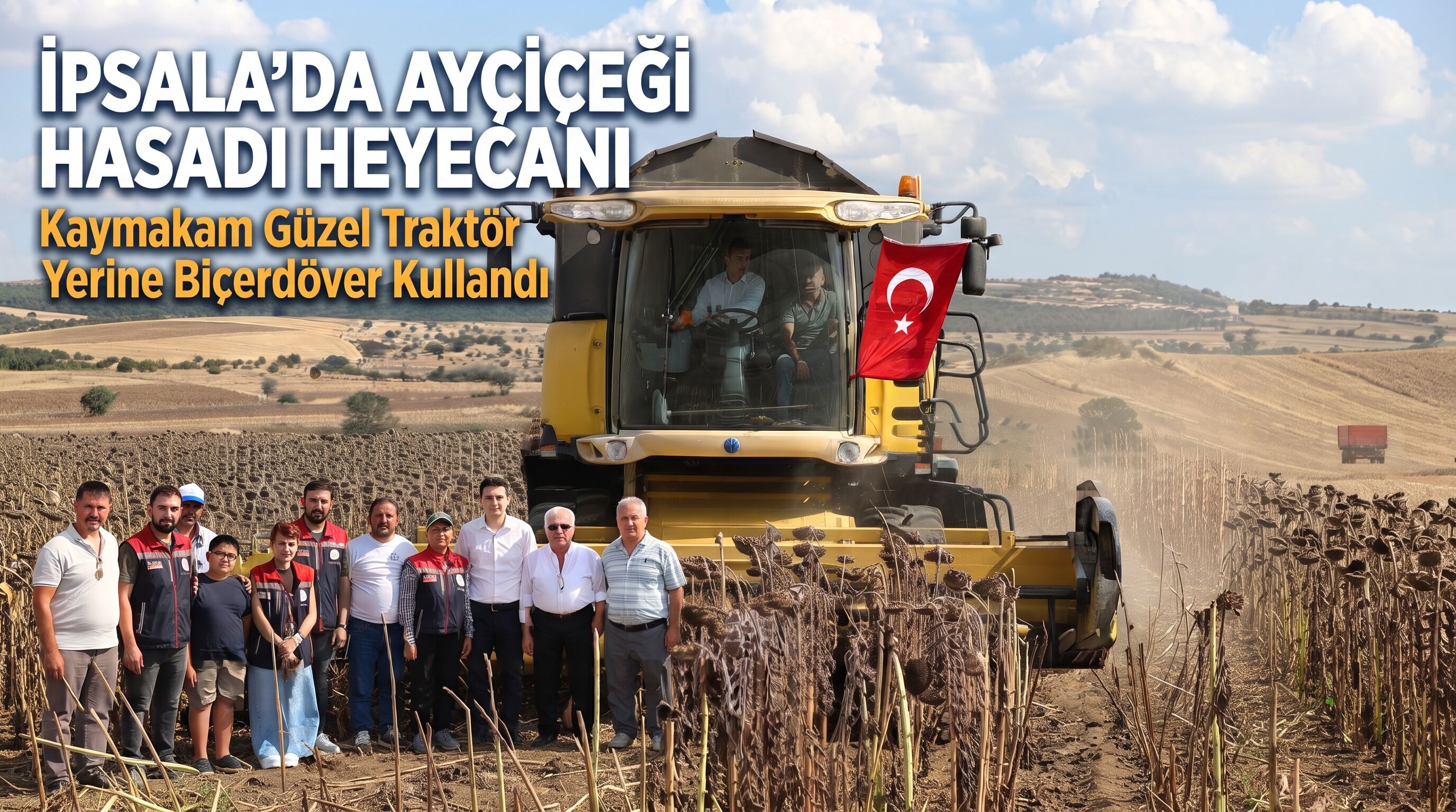 İpsala’da ayçiçeği hasadı heyecanı