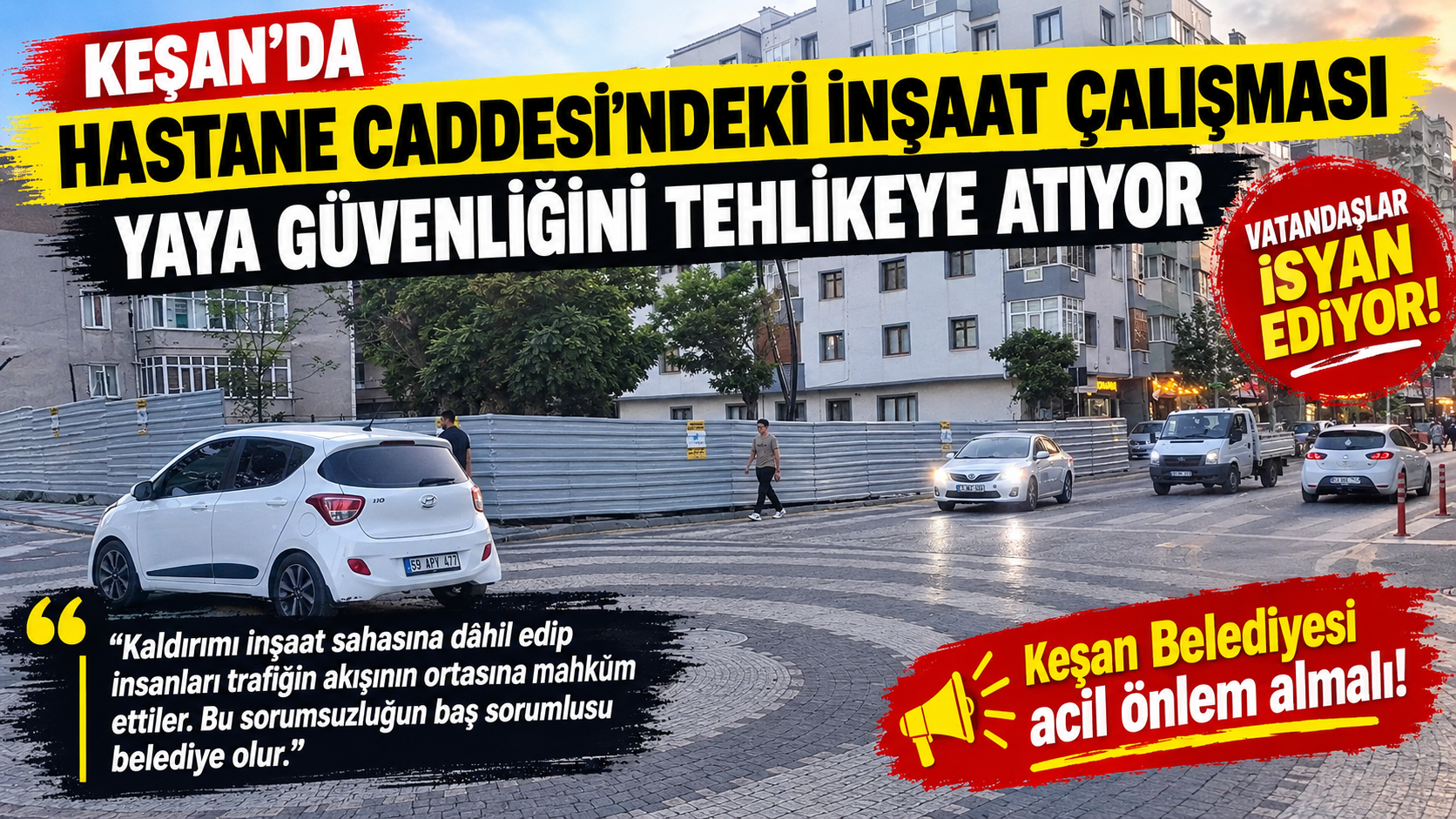 Kaldırım kaldırıldı vatandaş şikayetçi
