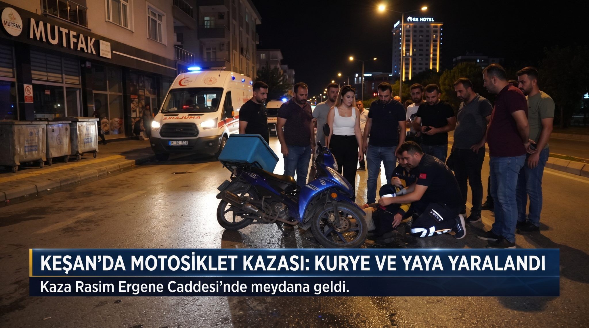 Motosikletli kurye yayaya çarptı: 2 yaralı