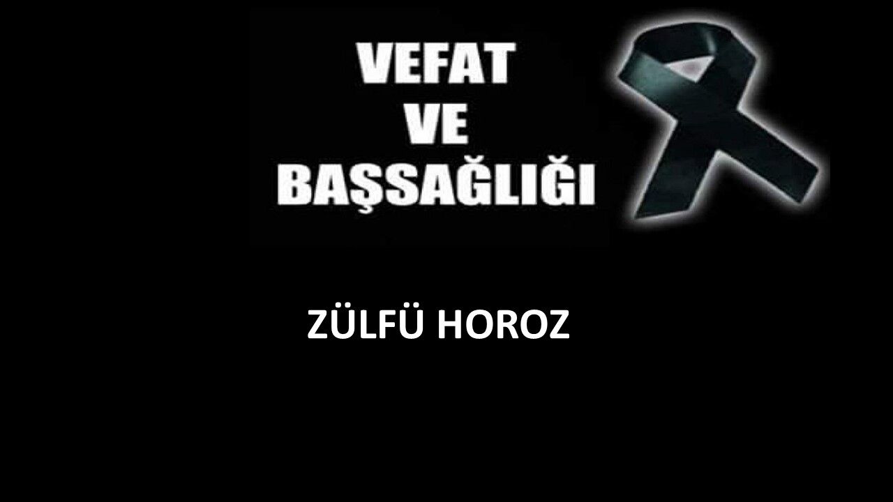 Zülfü Horoz vefat etti